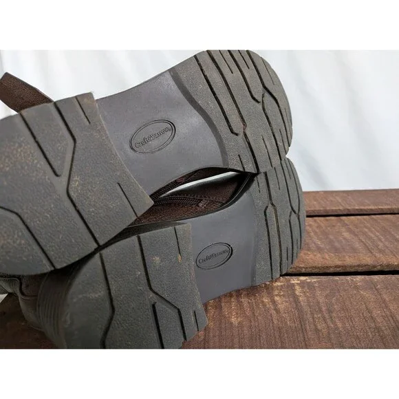 Croft and Barrow Ankle Boots Womens 10 Tower Brown Ortholite Inserts Buckles Zip - Picture 12 of 15